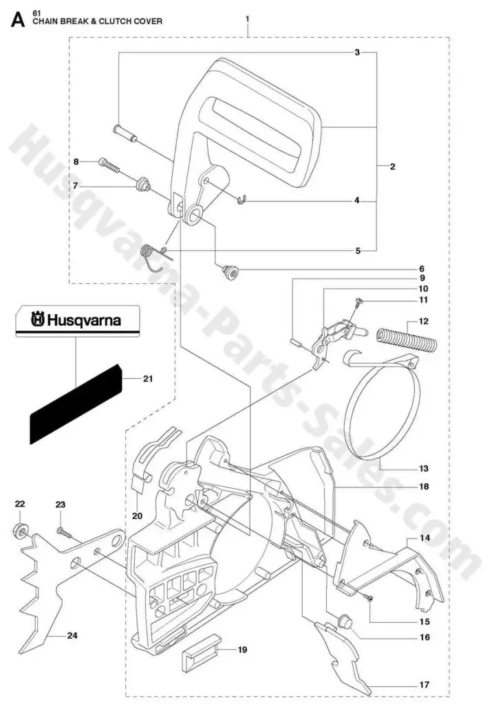 Husqvarna Chainsaw Chain Brake And Clutch Cover Parts